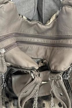 Y2K Leopard Faux Fur Bag