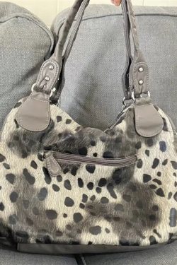 Y2K Leopard Faux Fur Bag