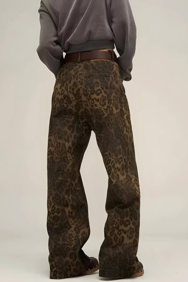 Y2K Leopard Straight Leg Pants