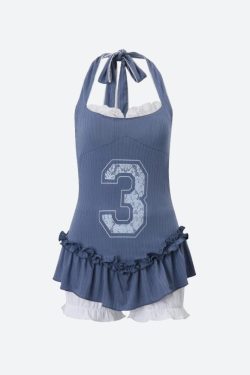 Y2K Mini Dress & Shorts Two Piece Set