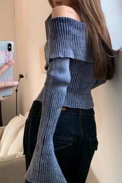 Y2K Off Shoulder Cardigan