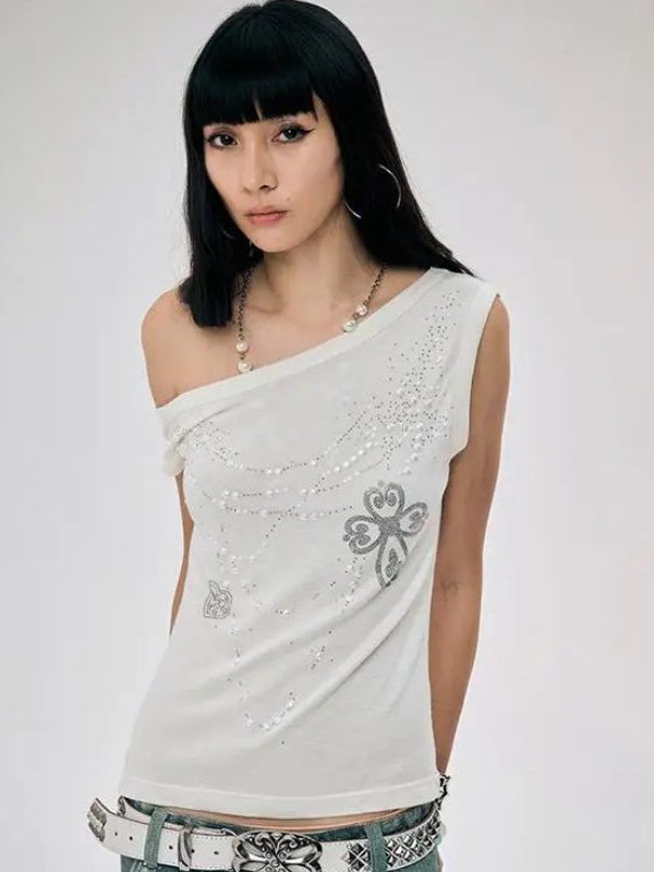 Y2K One Shoulder Top