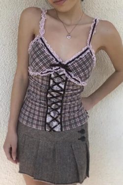 Y2K Plaid Cami Top