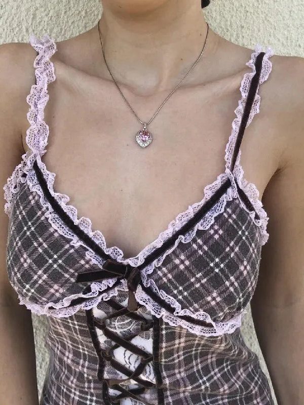 Y2K Plaid Cami Top