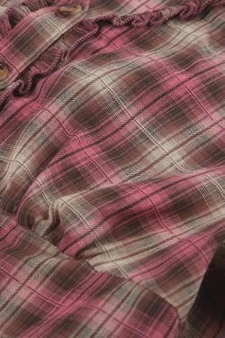 Y2K Plaid Ruffled Shirt