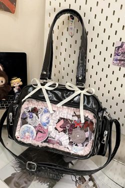 Y2K Ribbon Ita Bag: Women's Transparent PU Tote Bag