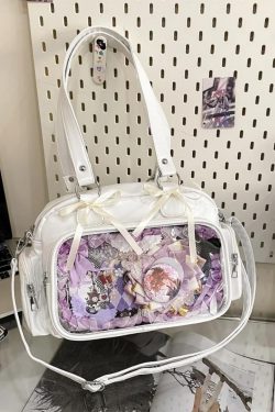 Y2K Ribbon Ita Bag: Women's Transparent PU Tote Bag