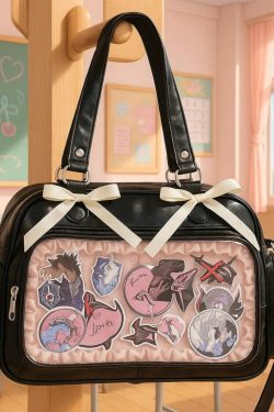 Y2K Ribbon Ita Bag: Women's Transparent PU Tote Bag