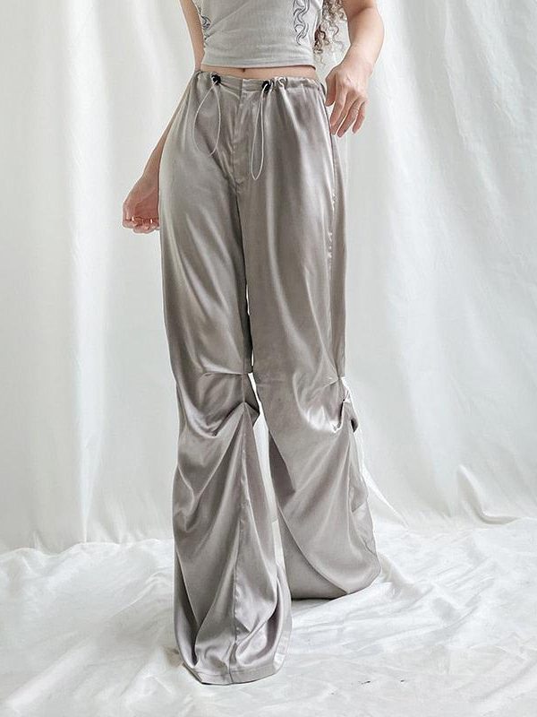 Y2K Satin Wide Leg Pants