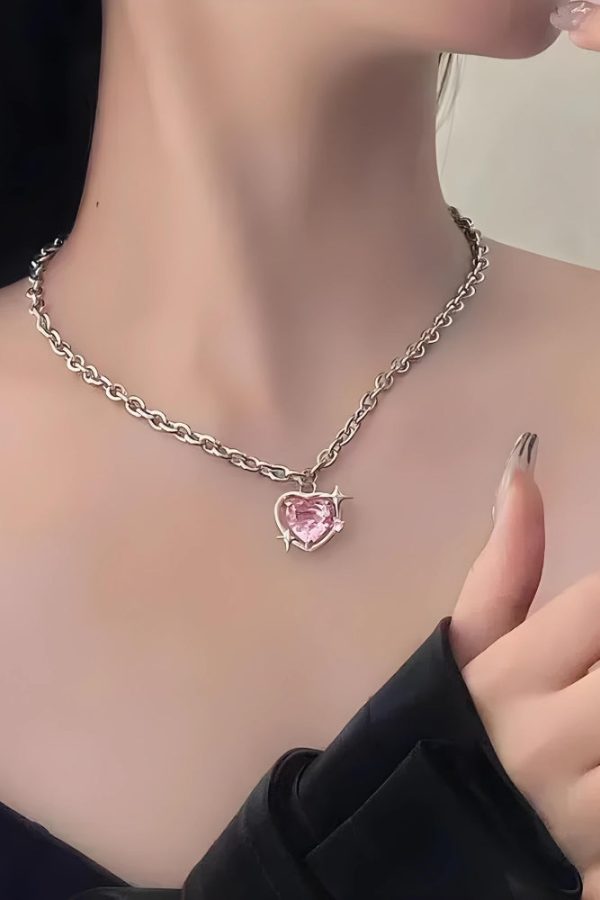 Y2K Shiny Heart Necklace