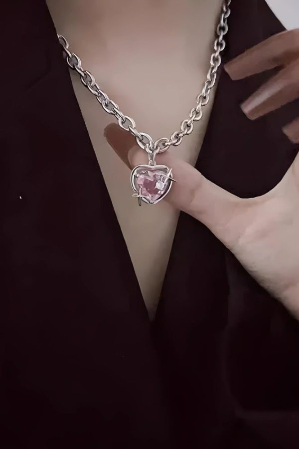 Y2K Shiny Heart Necklace