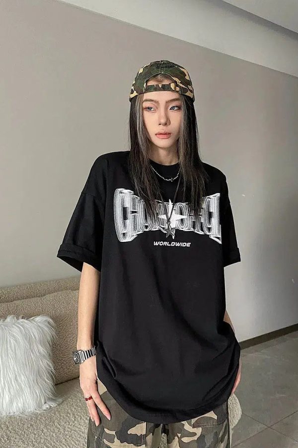 Y2K Shiny Star Worldwide Tee