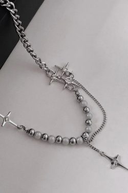 Y2K Star Beaded Chain Necklace