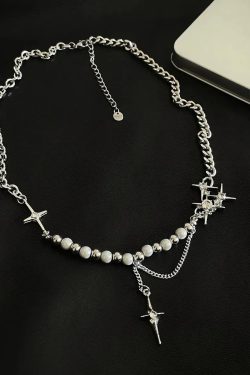 Y2K Star Beaded Chain Necklace