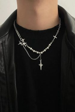 Y2K Star Beaded Chain Necklace