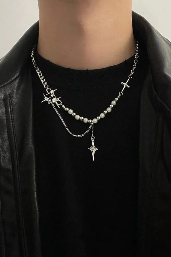 Y2K Star Beaded Chain Necklace