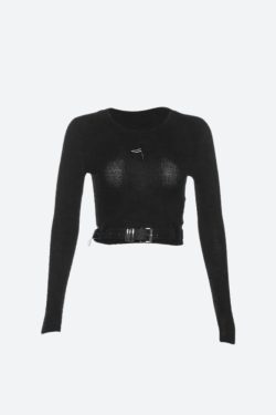 Y2K Star Belted Crop Top