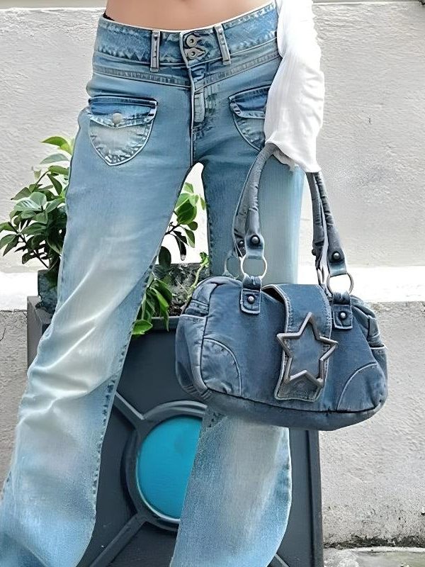 Y2K Star Denim Bag