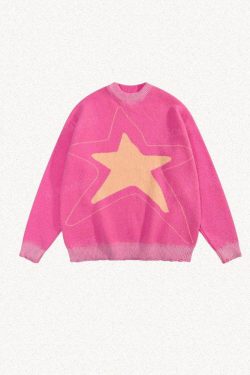 Y2K Star Distressed Sweater
