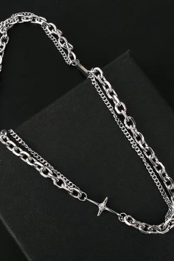 Y2K Star Double Chain Necklace