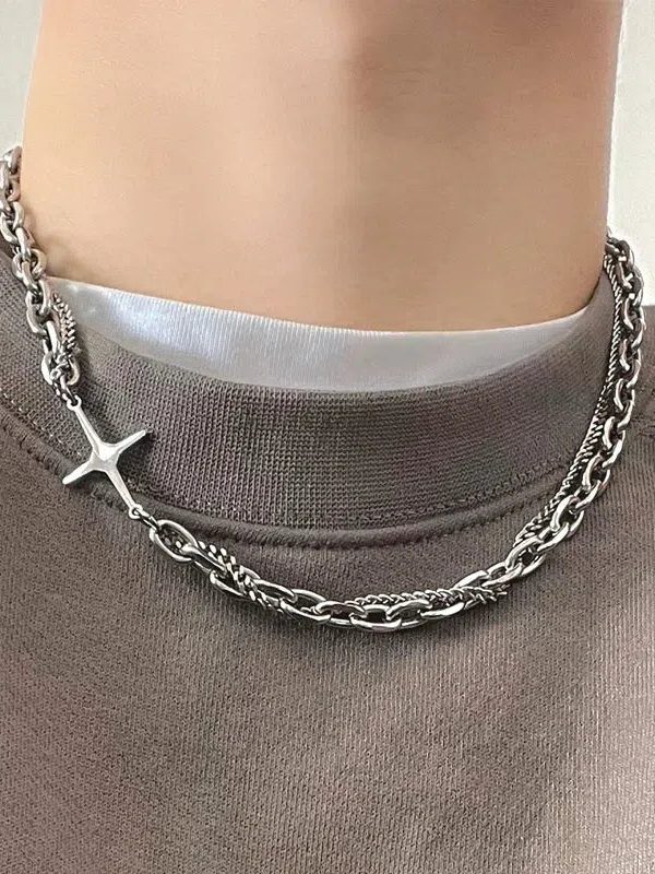 Y2K Star Double Chain Necklace
