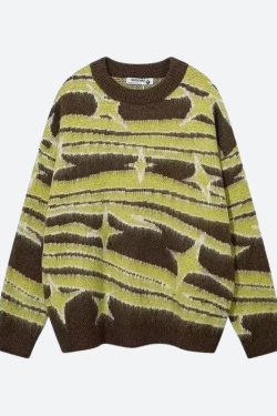 Y2K Star Fluffy Sweater
