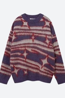 Y2K Star Fluffy Sweater