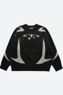 Y2K Star Futuristic Knitted Sweater
