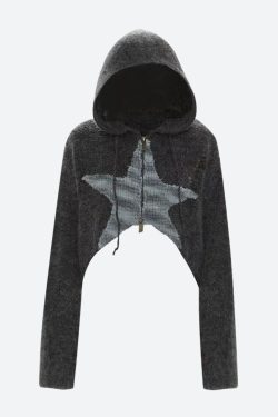Y2K Star Hooded Cardigan