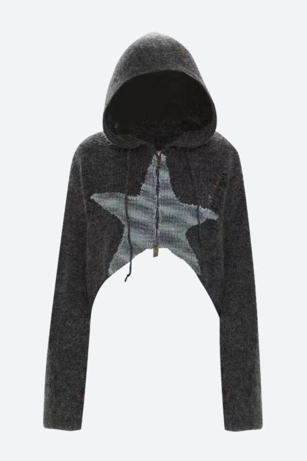 Y2K Star Hooded Cardigan