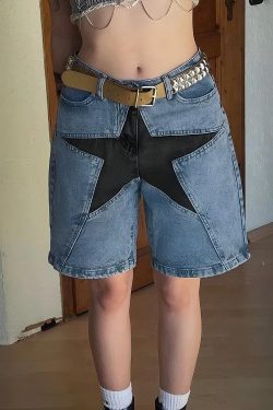 Y2K Star Jean Shorts