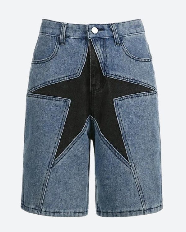 Y2K Star Jean Shorts