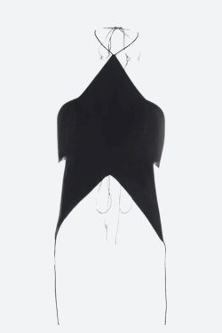 Y2k Star Lace Up Backless Top