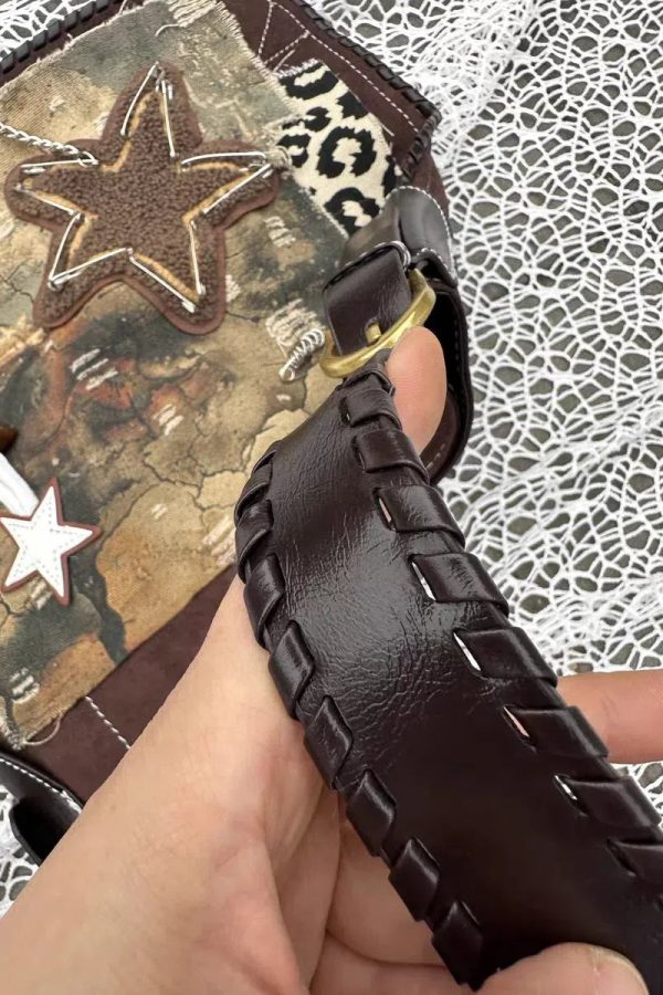 Y2K Star Patch Distressed Bag