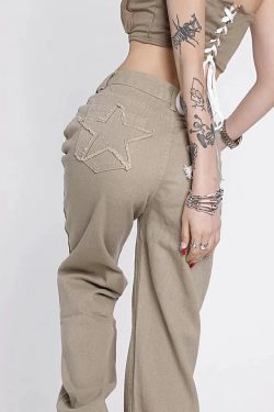 Y2K Star Pockets High Waist Jeans