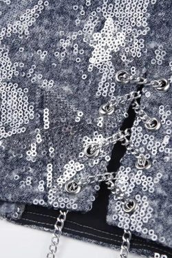 Y2K Star Sequined Crop Top