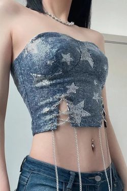 Y2K Star Sequined Crop Top
