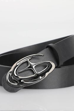 Y2K Star Silver Buckle Belt