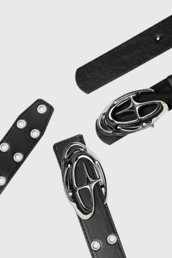 Y2K Star Silver Buckle Belt