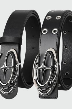 Y2K Star Silver Buckle Belt
