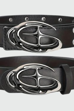 Y2K Star Silver Buckle Belt