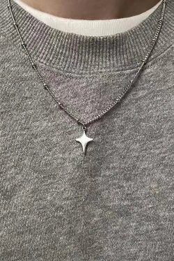 Y2K Star Silver Necklace