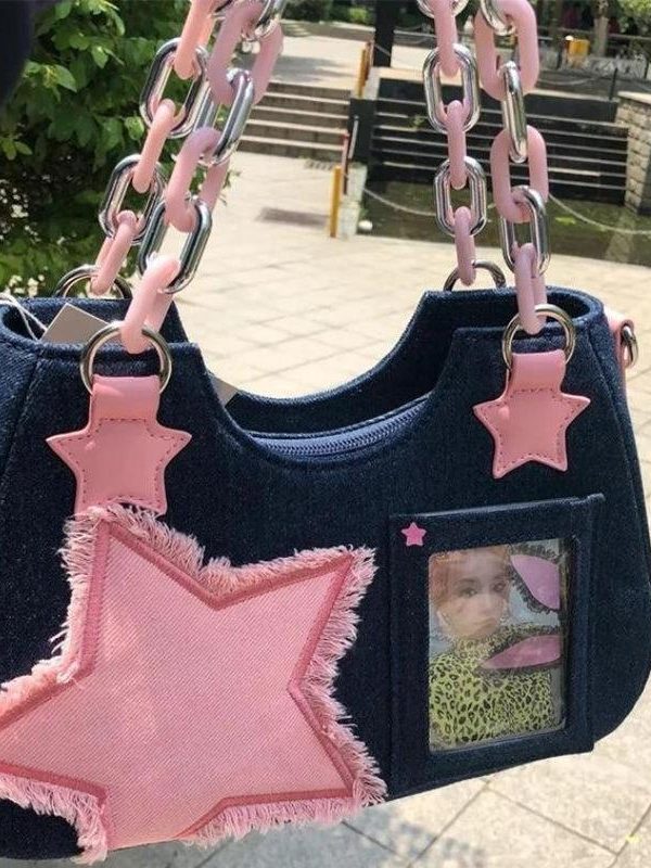 Y2k Star Transparent Denim Bag