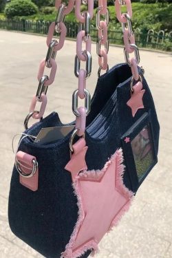 Y2k Star Transparent Denim Bag