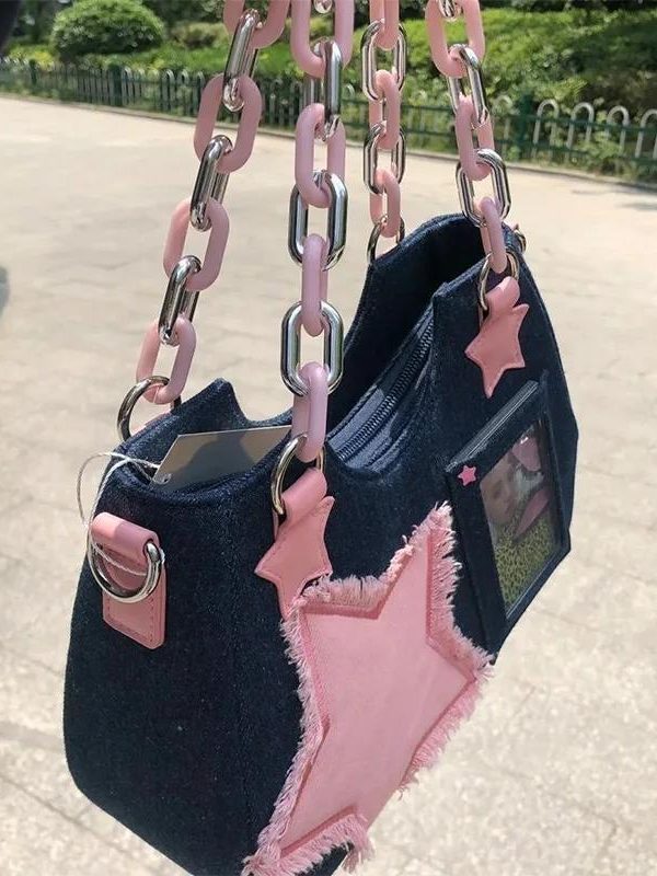 Y2k Star Transparent Denim Bag