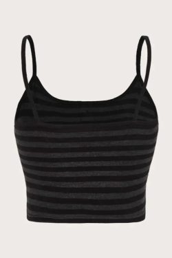 Y2K Striped Button Crop Top