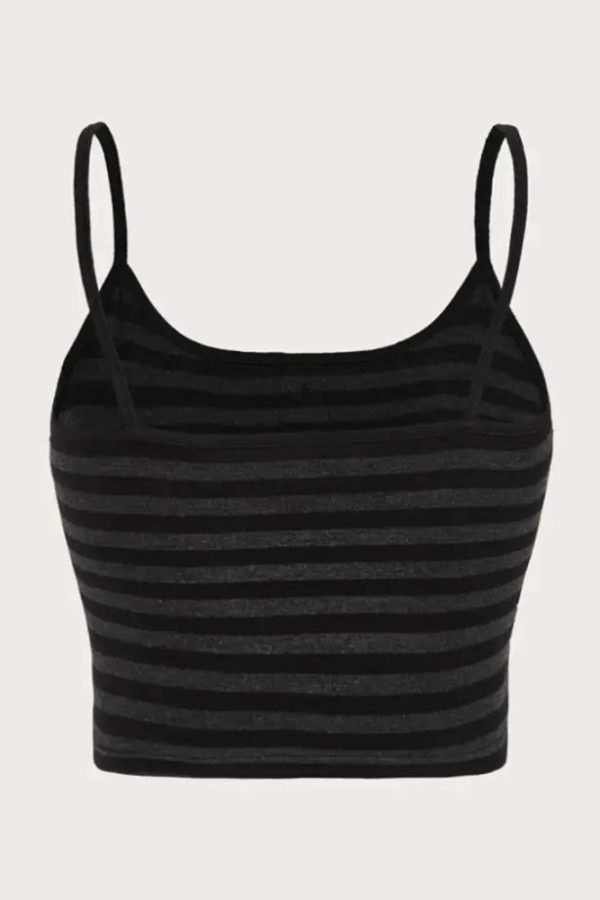 Y2K Striped Button Crop Top