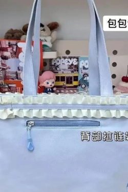 Y2K Sweet Ita Tote Bag Lolita Transparent Crossbody Lace Bow DIY Display