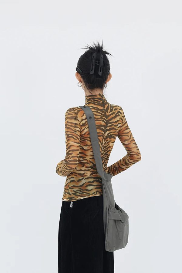Y2K Tiger Mesh Top