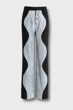 Y2K Wave Panel Jeans